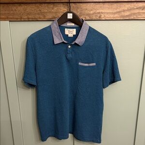 Original Penguin Teal Polo with Contrast Collar XL